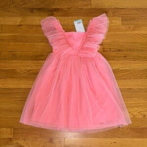 H&M Kid Girls Special Occasion Contemporary Pleated Peachy Party Dress NWT 6 7